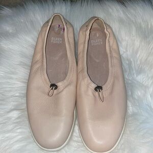 Eileen Fisher Pink Leather Sneakers Size 8.5